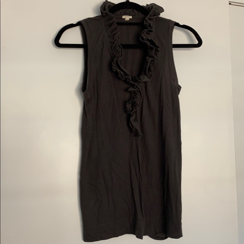 J.Crew Gray Ruffle Tank Top - Picture 2 of 7